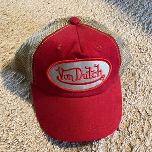 Von Dutch Red and Tan Cap